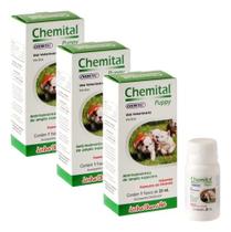 Chemital Puppy Vermífugo Cães - 20ml - Kit Economico C/3 Unidades