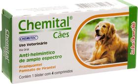 Chemital Vermífugo Para Cães Com 4 Comprimidos Chemitec