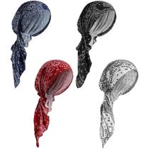 Chemo Headwear Halfchet para mulheres, bonés pré-amarrados contra o câncer x4 Chemo Headwear Halfchet para mulheres, bonés pré-amarrados contra o câncer x4