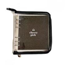 Cherry Loose-leaf Ledger, Blank Square Diary, PVC Zipper