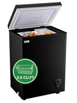Chest Freezer WANAI 3,5 pés cúbicos preto com termostato ajustável