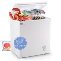Chest Freezer WANAI 5,0 pés cúbicos branco independente com cesta