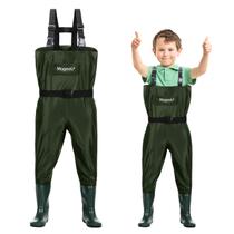Chest Waders Magreel Kids impermeável de nylon/PVC verde militar 8/9 anos