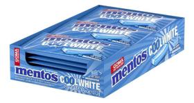 Chicle Mentos Cool White 3 Camadas Menta Fresca 15 Unid 127G