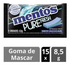 Chicle Mentos Pure Fresh Strong Mint 15Un 8,5G 127,5G