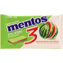 Chiclete Melancia Mentos Pure Fruit 3 5 Unidades Refrescante