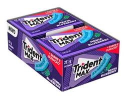 Chiclete Trident Max Blueberry Menta 2x Maior C/14 unidades