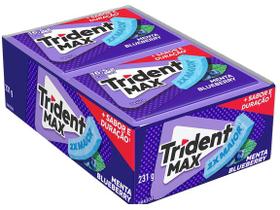 Chiclete Trident Max Menta Blueberry - Display com 14 Unidades de 16,5g