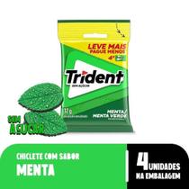 Chiclete Trident Menta 32g - Pacote com 4 Embalagens