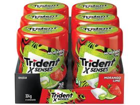 Chiclete Trident XSenses Morango Lime Sem Açúcar - Display com 6 Unidades de 54g