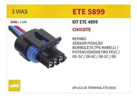 Chicote 3 vias femea - sensor borboleta tps