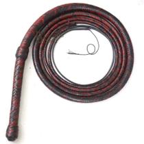 Chicote Bull Whip de 10 pés, 16 tranças, couro legítimo de canguru, flexível, com barriga e reforço internos em couro, vermelho e preto, para esporte ao ar livre Chicote Bull Whip de 10 pés, 16 tranças, couro legítimo de canguru, flexível, com barriga e reforço internos em couro, vermelho e preto, para esporte ao ar livre
