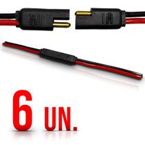 Chicote Conector Plug 2 Vias 4mm Falantes Caixas 6 Unidades Chicote Conector Plug 2 Vias 4mm Falantes Caixas 6 Unidades