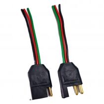 Chicote conector plug 3 vias injetado fio 1,5mm caixa som