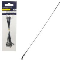 Chicote Crown Steel Leader Black Nickel com Girador 60lb (23cm, 10un)