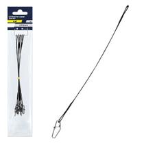 Chicote Crown Steel Leader Black Nickel com Snap 60lb (23cm, 10un) Chicote Crown Steel Leader Black Nickel com Snap 60lb (23cm, 10un)