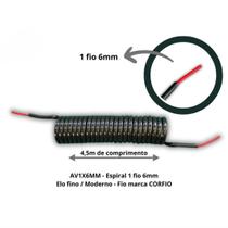 Chicote Elétrico Espiral 1 Fio - 6mm