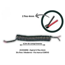 Chicote Elétrico Espiral 2 Fios - 4mm²