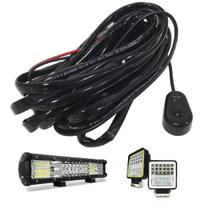 Chicote farol auxiliar barra led com 2 saídas relê fusível terminal botão de painel 12v 6 metros