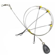 Chicote Pesca Mar Com 3 Pernadas E 1 Chumbada