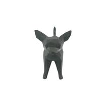 Chihuahua Em Pé Low Poly Cachorro Pet Decoração 3D Preto