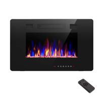 Chimenea eléctrica R.W.FLAME de 30" montada en pared, 750-1500W con control remoto
