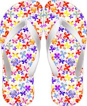 Chinela Feminina Florida Borboleta Colorida