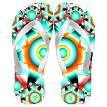 Chinela Feminina Florida Geométricas Cores Alegres Modelo Adulto Estilosa Macia e Confortável