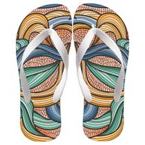 Chinela Feminina Modelo Adulto Estampa Florida Cores Pastéis Passeio Lazer Dia a Dia