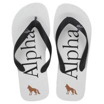 Chinelo Acostamento Masculino Lançamento Logo Escrito Alpha Cor:BrancoTamanho:39/40