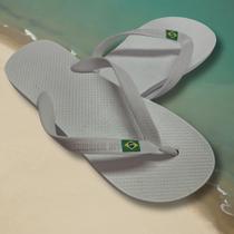 Chinelo Adulto Bandeirinha Branco Bandeira Praia Ano Novo Conforto