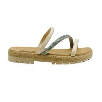 Chinelo adulto feminino flatform tiras strass sua cia 8339