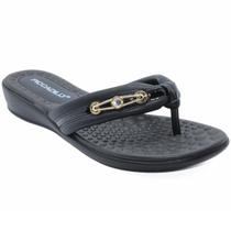 Chinelo Anabela Piccadilly Detalhe Feminino - Preto