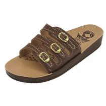 Chinelo Anatômico Webe Flex Feminino 3 Fivelas Café