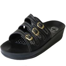 Chinelo Anatômico Webe Flex Feminino 3 Fivelas Preto