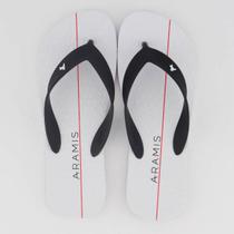 Chinelo Aramis Logo Branco e Preto