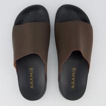 Chinelo Aramis Slide Cap Preto e Marrom Chinelo Aramis Slide Cap Preto e Marrom