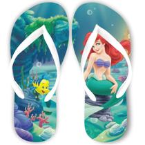 Chinelo Ariel desenho mar Infantil. Presente Tematico e lembrancinha temática de aniversário Infantil menina da princesa