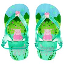 Chinelo Baby Pimpolho Elástico Bebê Menina Verde/Hipopótamo Chinelo Baby Pimpolho Elástico Bebê Menina Verde/Hipopótamo
