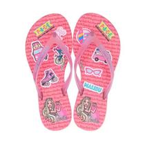 Chinelo barbie faces infantil