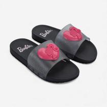 Chinelo Barbie Mania Slide Infantil Preto Chinelo Barbie Mania Slide Infantil Preto