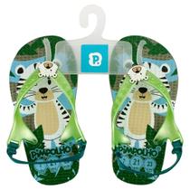 Chinelo Bebê Infantil Elástico Pimpolho Menino Verde Tigre