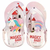 Chinelo Bebê Sandália Infantil Unicórnio Meninas Magicc Baby