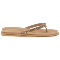 Chinelo Beira Rio Comfort Strass Feminino Bege