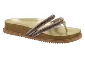 Chinelo Beira Rio Feminino Flatform Metalizado 8524.107