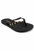 Chinelo Beira Rio Preto Strass Toque de Brilho Feminino - Chinelo Beira Rio Preto Strass Toque de Brilho Feminino -