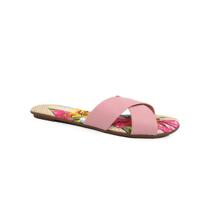 Chinelo Beira Rio Rasteira 8237.284 Rosa/Multi Color