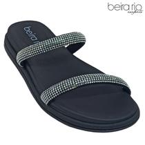Chinelo Beira Rio Rasteirinha Feminino Tira Camurça Com Brilho