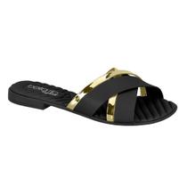 Chinelo Beira Rio Tiras Duplas Feminino Preto