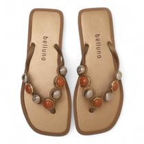 Chinelo Belluno Emborrachado Pedraria Conchas